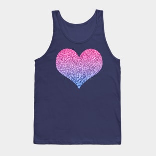 Ombré bisexuality colours and white swirls doodles heart Tank Top